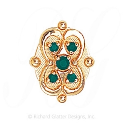 GS538 E - 14 Karat Gold Emerald Slide 